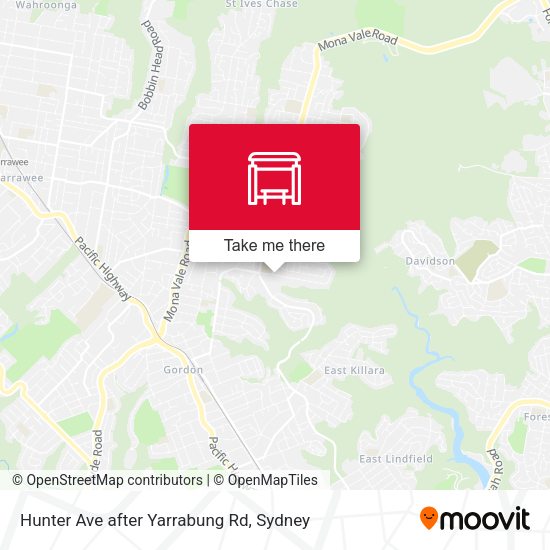 Hunter Ave after Yarrabung Rd map
