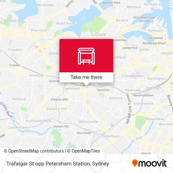 Trafalgar St opp Petersham Station map