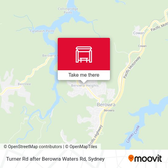 Turner Rd after Berowra Waters Rd map