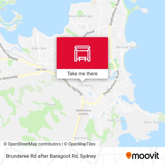 Brunderee Rd after Baragoot Rd map
