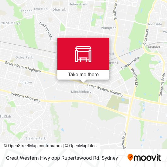 Great Western Hwy opp Rupertswood Rd map