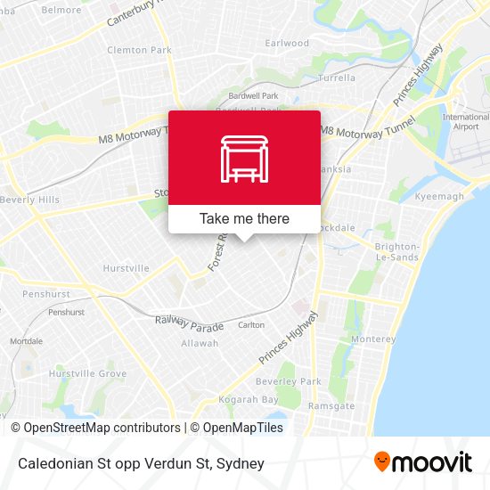 Caledonian St opp Verdun St map
