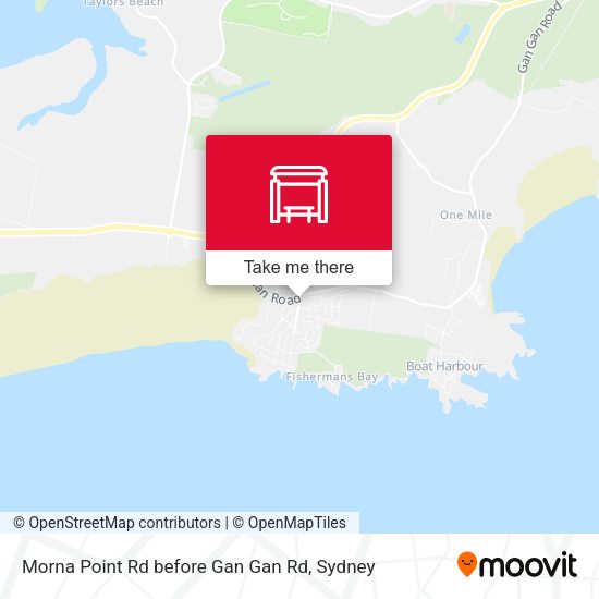 Morna Point Rd before Gan Gan Rd map