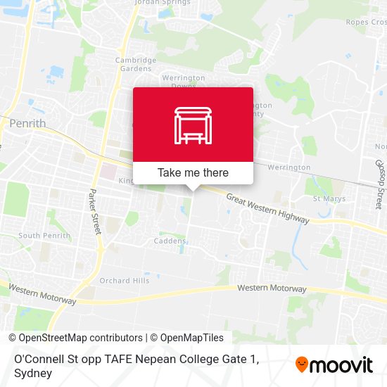 O'Connell St opp TAFE Nepean College Gate 1 map