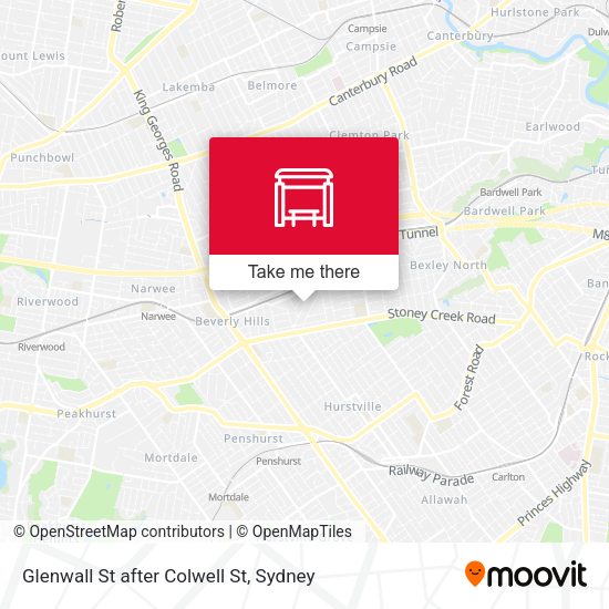 Glenwall St after Colwell St map