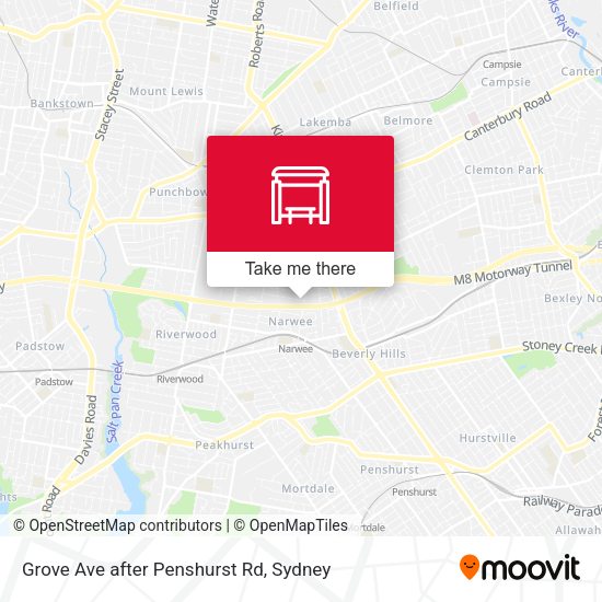 Grove Ave after Penshurst Rd map
