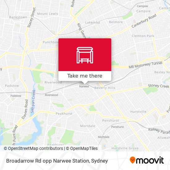 Mapa Broadarrow Rd opp Narwee Station