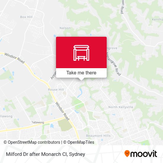 Milford Dr after Monarch Cl map