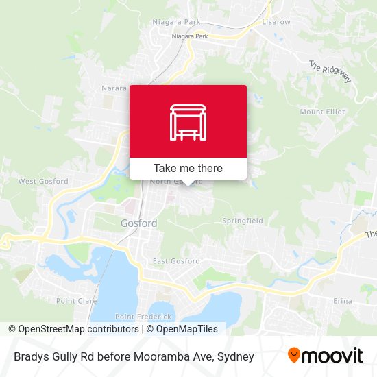 Bradys Gully Rd before Mooramba Ave map