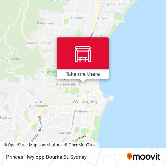 Princes Hwy opp Bourke St map