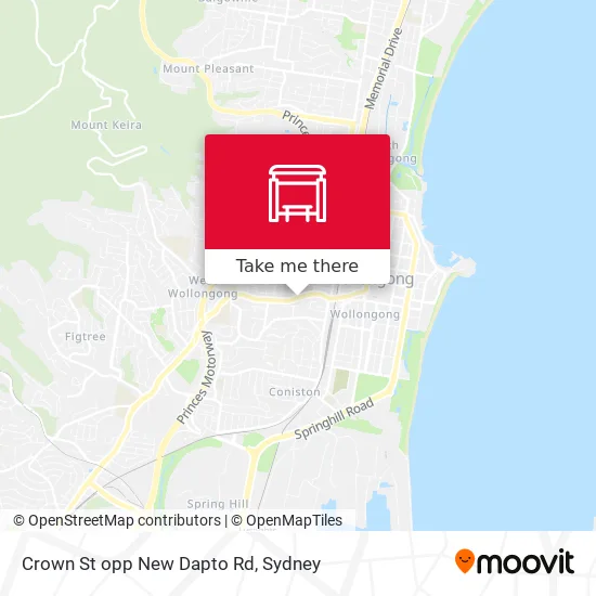Crown St opp New Dapto Rd map