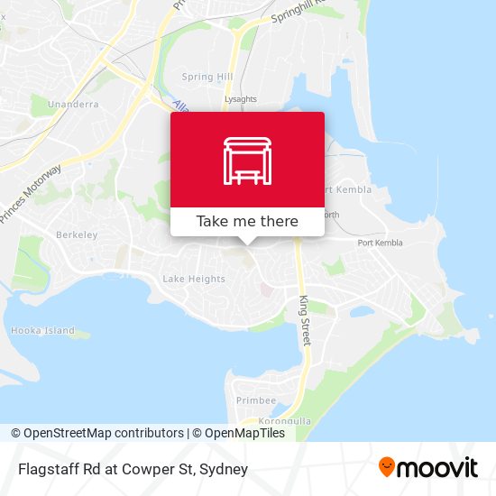 Flagstaff Rd at Cowper St map