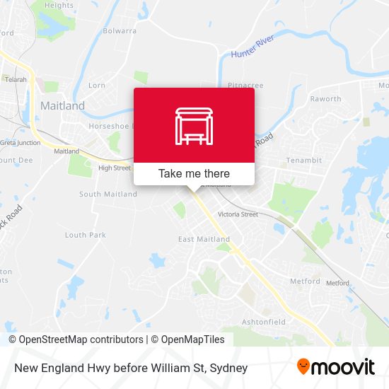 New England Hwy before William St map