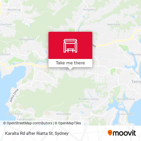 Karalta Rd after Riatta St map