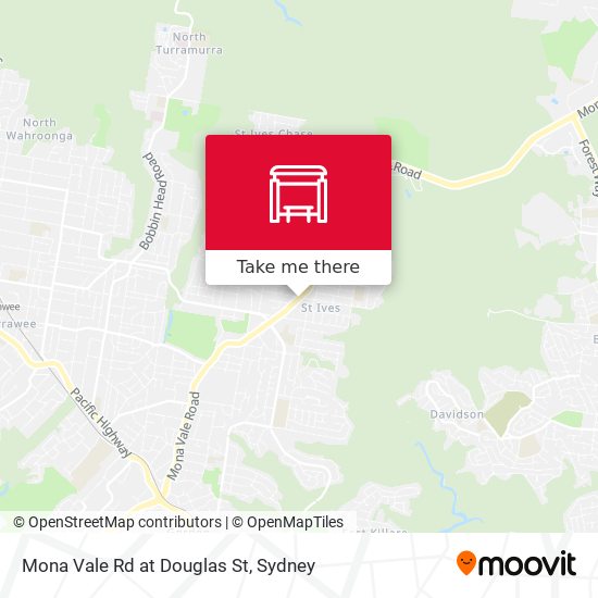 Mona Vale Rd at Douglas St map