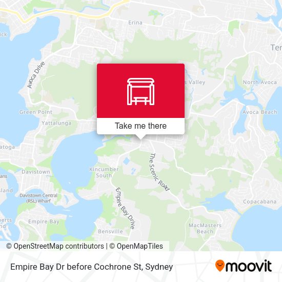 Empire Bay Dr before Cochrone St map