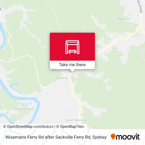 Wisemans Ferry Rd after Sackville Ferry Rd map