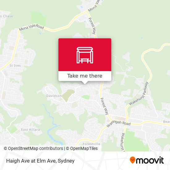 Haigh Ave at Elm Ave map