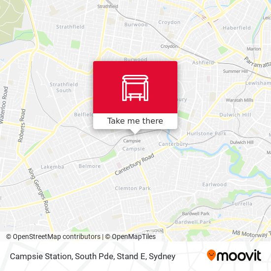 Campsie Station, South Pde, Stand E map