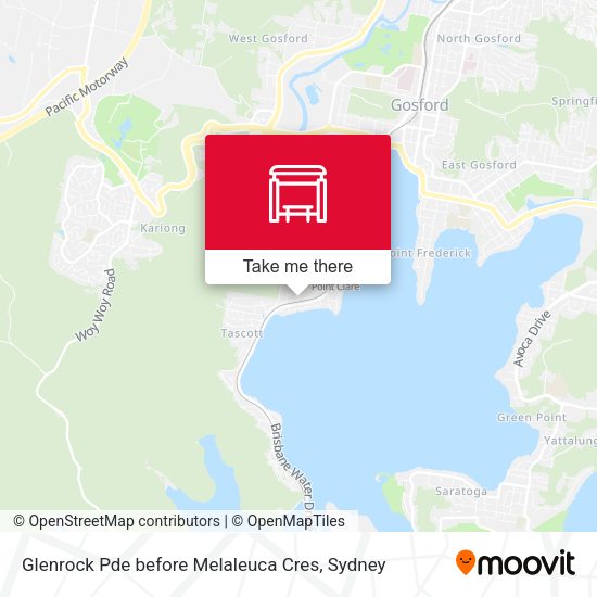 Glenrock Pde before Melaleuca Cres map