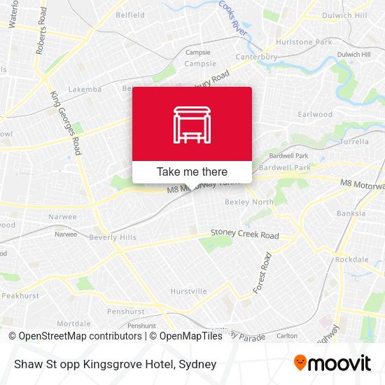 Shaw St opp Kingsgrove Hotel map