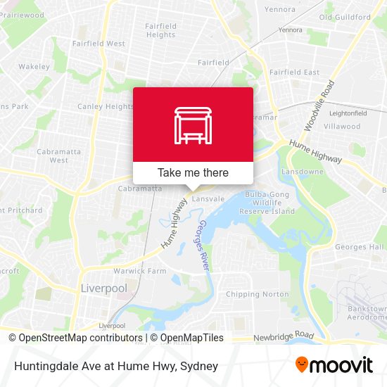 Huntingdale Ave at Hume Hwy map