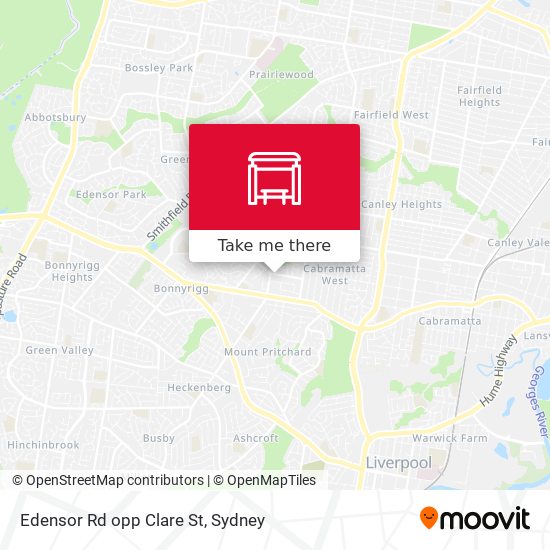 Edensor Rd opp Clare St map