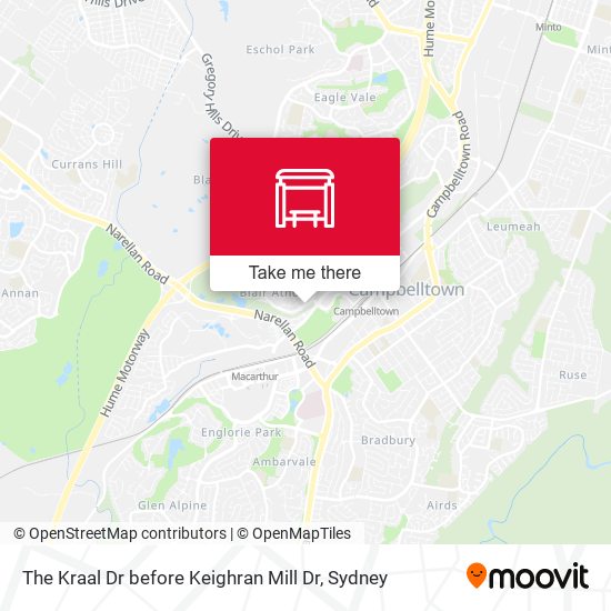 The Kraal Dr before Keighran Mill Dr map