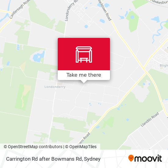 Carrington Rd after Bowmans Rd map