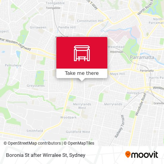 Boronia St after Wirralee St map