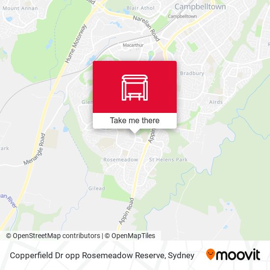 Copperfield Dr opp Rosemeadow Reserve map