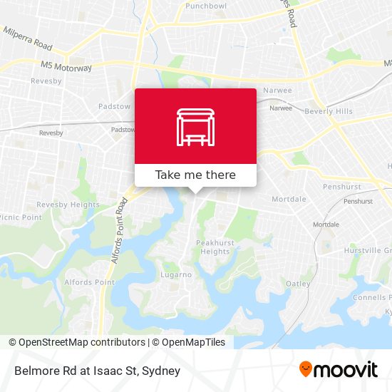 Belmore Rd at Isaac St map