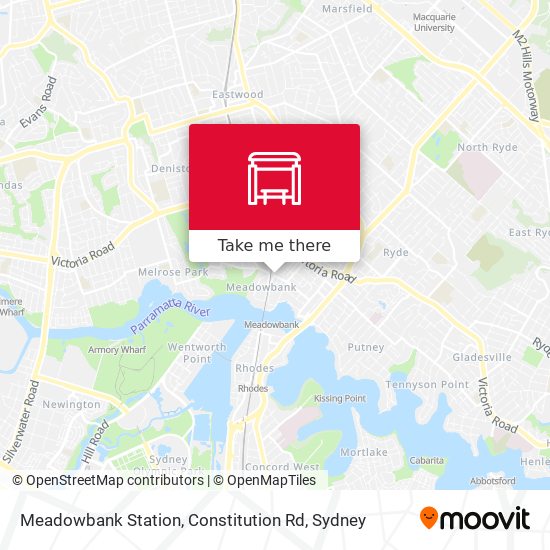 Meadowbank Station, Constitution Rd map