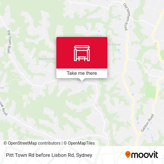 Pitt Town Rd before Lisbon Rd map