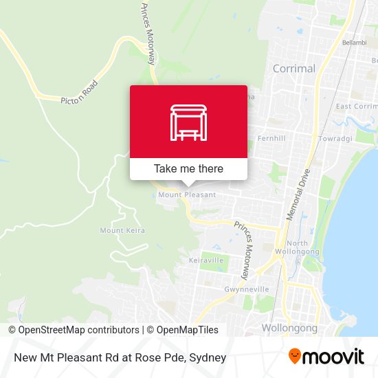 New Mt Pleasant Rd at Rose Pde map
