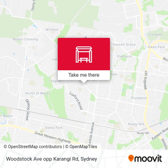 Woodstock Ave opp Karangi Rd map