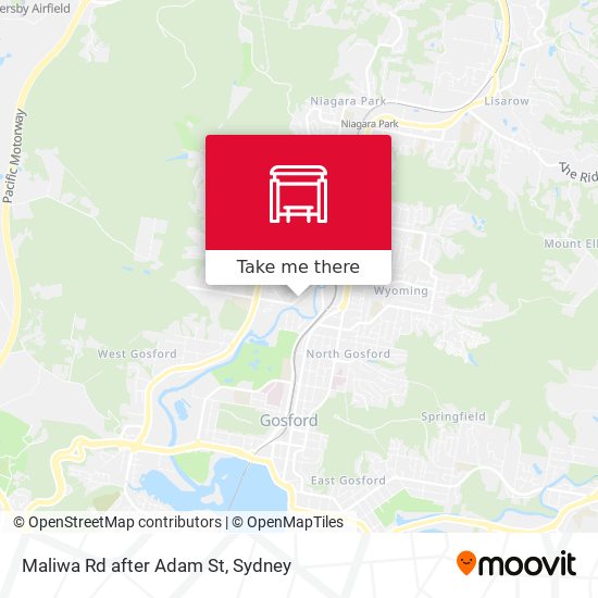 Maliwa Rd after Adam St map