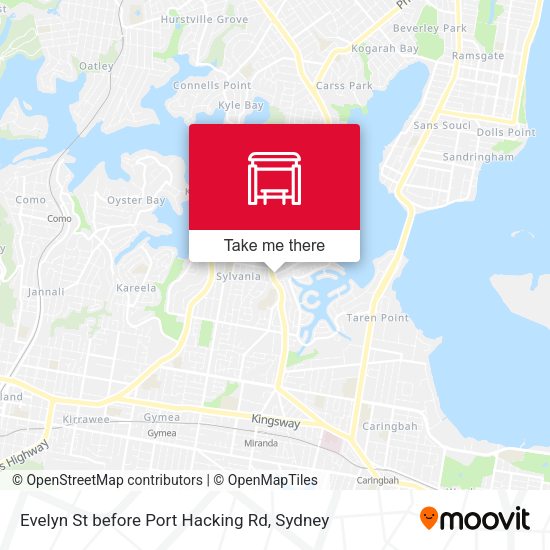 Evelyn St before Port Hacking Rd map