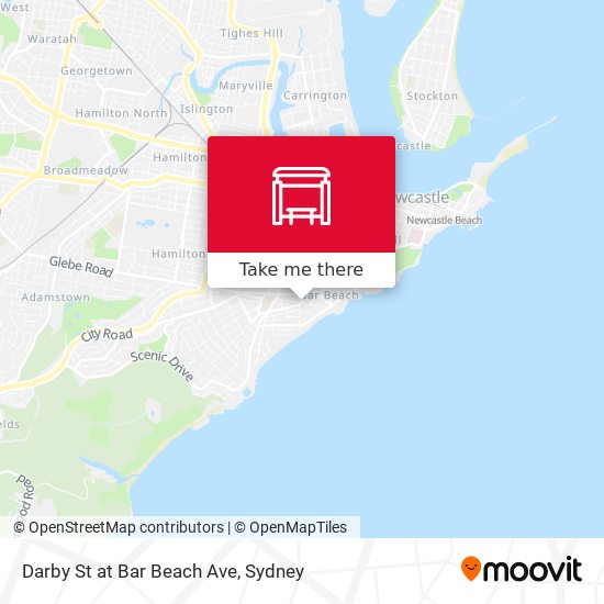 Darby St at Bar Beach Ave map