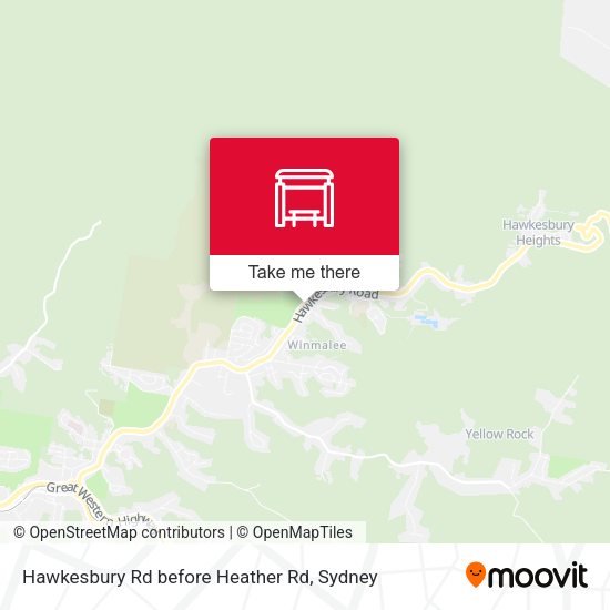 Hawkesbury Rd before Heather Rd map