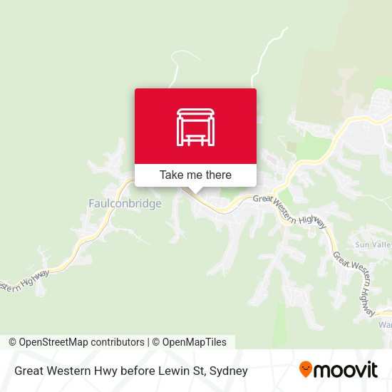 Great Western Hwy before Lewin St map