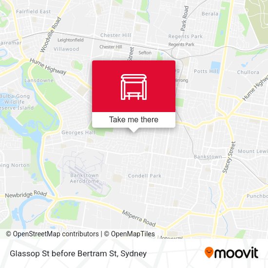 Glassop St before Bertram St map