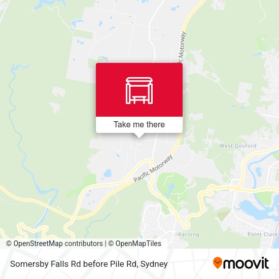 Somersby Falls Rd before Pile Rd map
