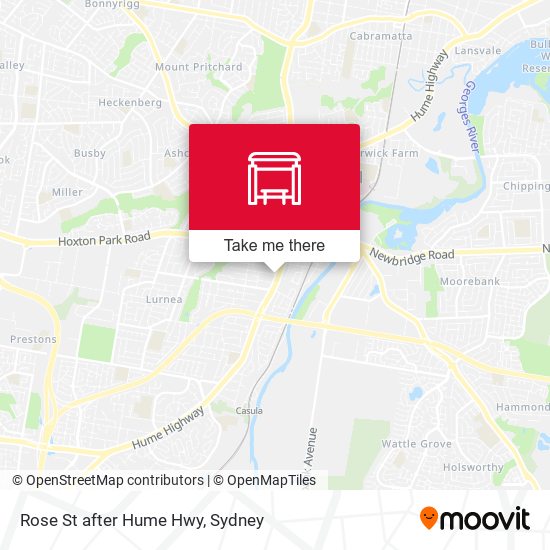 Rose St after Hume Hwy map