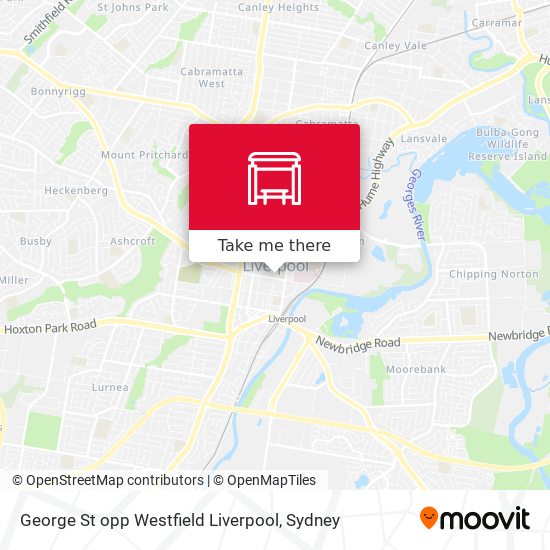 Mapa George St opp Westfield Liverpool