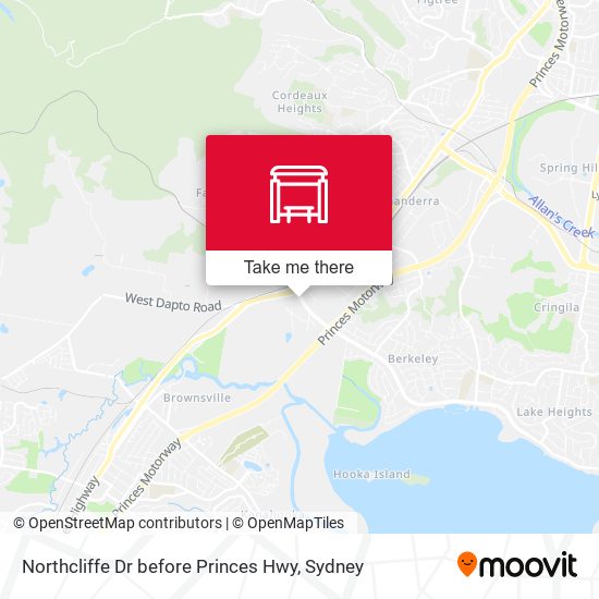 Northcliffe Dr before Princes Hwy map