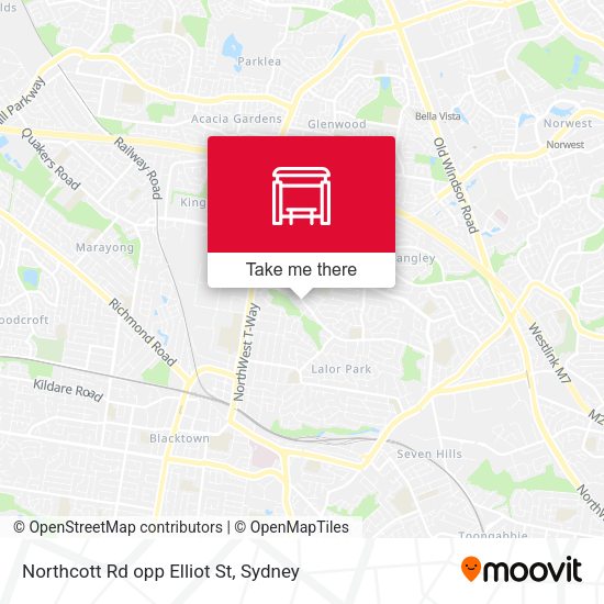 Northcott Rd opp Elliot St map