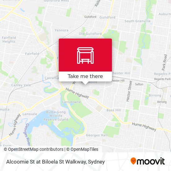 Alcoomie St at Biloela St Walkway map