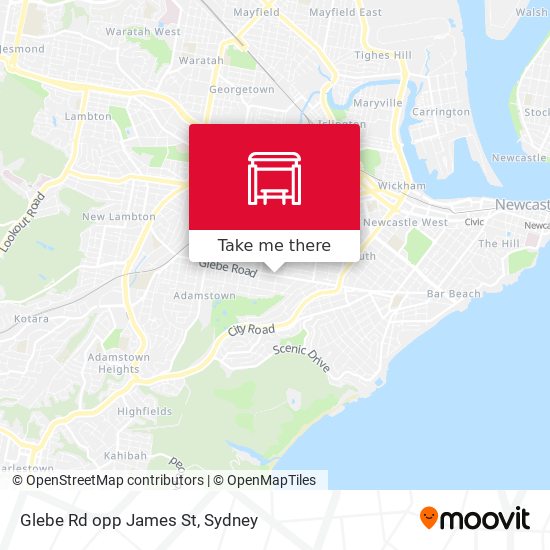 Glebe Rd opp James St map