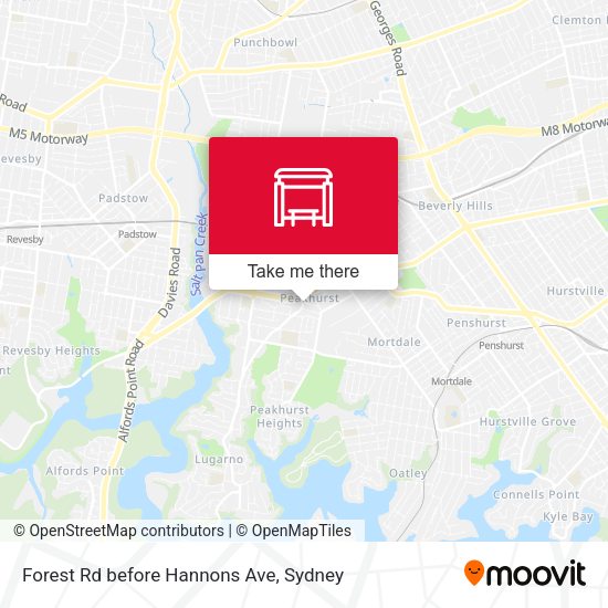 Forest Rd before Hannons Ave map